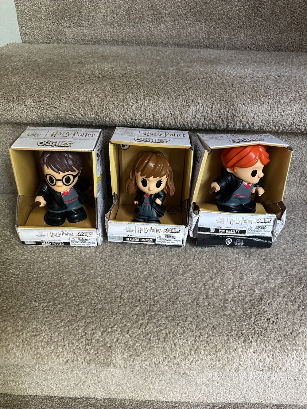 Kids Vinyl Wizard School Trio Figurines - Black, Brown, Orange